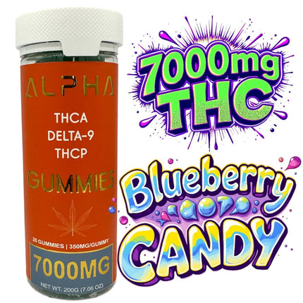 THC Gummies Blueberry Candy XL 7000mg 20 ct THCA THCP D9