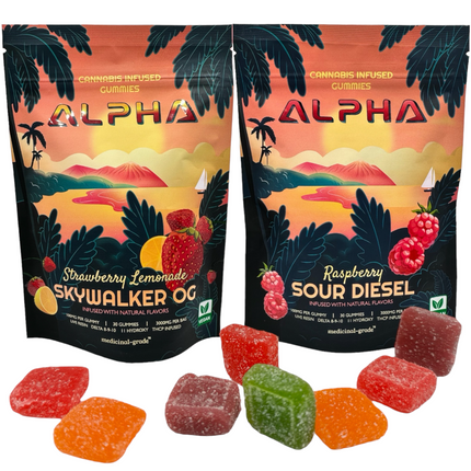 2x 3600mg Raspberry + Strawberry Lemonade 7200mg THC Blend Vegan 60 Pack