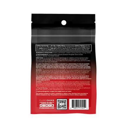 Strawberry Pure Ohms Black 200mg Mitragynine Kratom Tablet