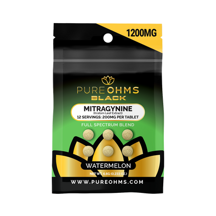 Watermelon Pure Ohms Black 200mg Mitragynine Kratom Tablet