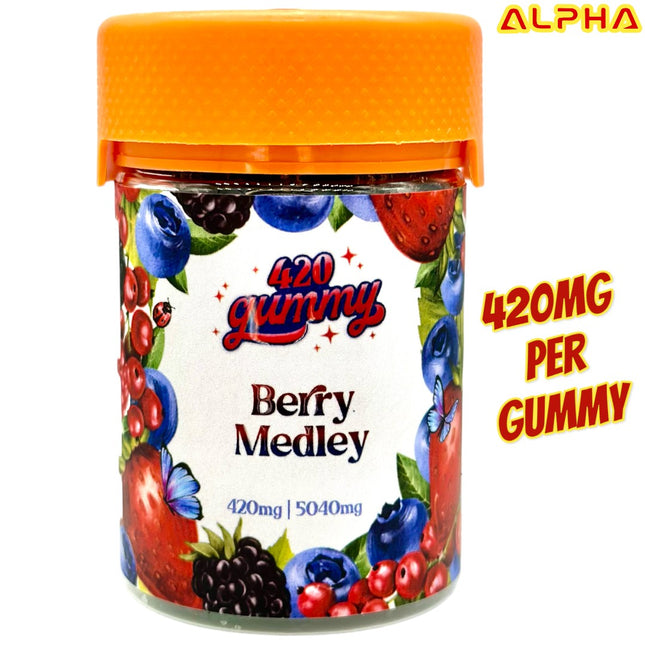 420MG Berry Medley 5040mg THC Delta 8 Delta 9 Gummies 12 Count