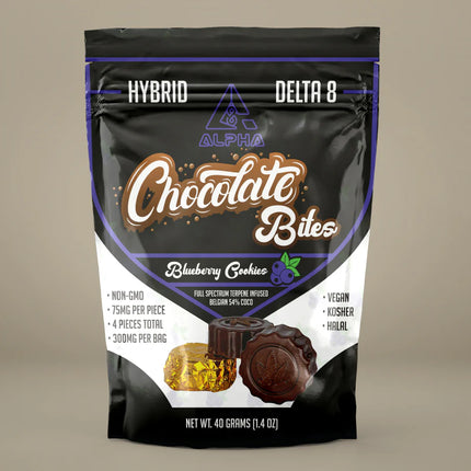 THC Chocolate Blueberry Vegan Bites 4 CT