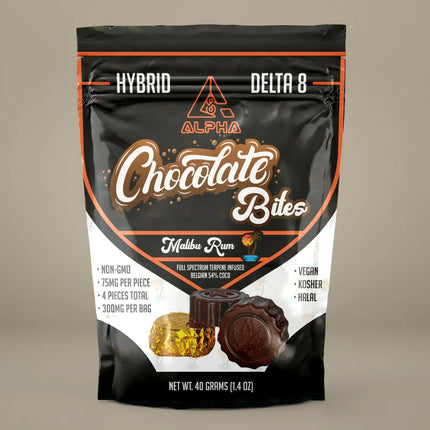 THC Chocolate Malibu Rum Vegan Bites 4 CT