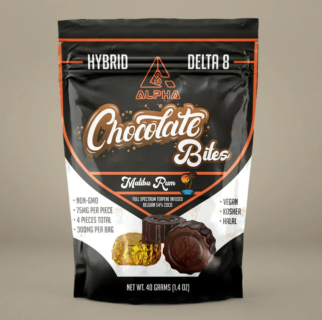 THC Chocolate Malibu Rum Vegan Bites 4 CT