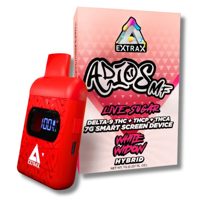Adios Extrax WHITE WIDOW HYBRID THCA THC-P Disposable Vape Pen 7G