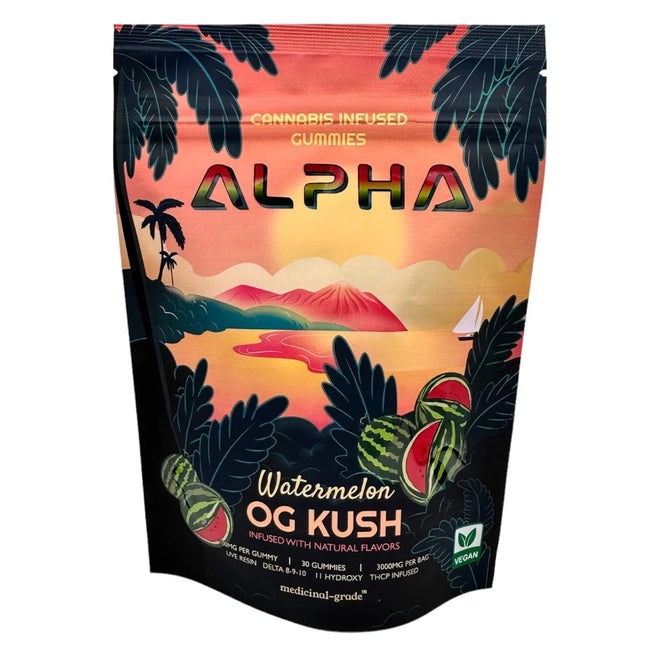 Watermelon THC Gummies 30 Pack 3600mg